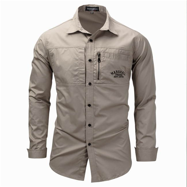 Euro Sizes  Men Shirt Solid Color Turn-Down Į ..